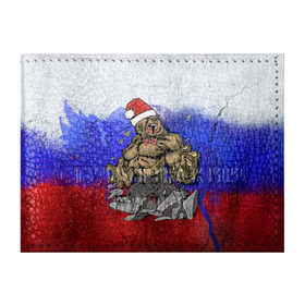 Обложка для студенческого билета с принтом Медведь , натуральная кожа | Размер: 11*8 см; Печать на всей внешней стороне | Тематика изображения на принте: 2016 | год | медведь | мишка | новогодний | новый | патриот | россия | русский | с новым годом | сила | флаг