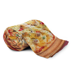 Плед 3D с принтом Пицца , 100% полиэстер | закругленные углы, все края обработаны. Ткань не мнется и не растягивается | еда | пицца