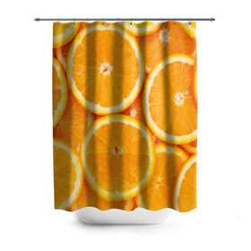 Штора 3D для ванной с принтом Апельсинчик , 100% полиэстер | плотность материала — 100 г/м2. Стандартный размер — 146 см х 180 см. По верхнему краю — пластиковые люверсы для креплений. В комплекте 10 пластиковых колец | orange | апельсин | фрукты
