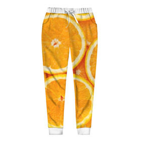Женские брюки 3D с принтом Апельсинчик , полиэстер 100% | прямой крой, два кармана без застежек по бокам, с мягкой трикотажной резинкой на поясе и по низу штанин. В поясе для дополнительного комфорта — широкие завязки | Тематика изображения на принте: orange | апельсин | фрукты