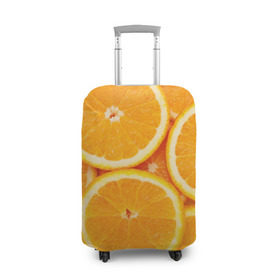 Чехол для чемодана 3D с принтом Апельсинчик , 86% полиэфир, 14% спандекс | двустороннее нанесение принта, прорези для ручек и колес | Тематика изображения на принте: orange | апельсин | фрукты