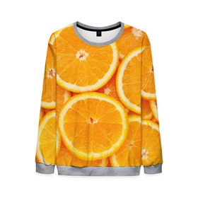 Мужской свитшот 3D с принтом Апельсинчик , 100% полиэстер с мягким внутренним слоем | круглый вырез горловины, мягкая резинка на манжетах и поясе, свободная посадка по фигуре | orange | апельсин | фрукты