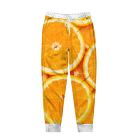 Мужские брюки 3D с принтом Апельсинчик , 100% полиэстер | манжеты по низу, эластичный пояс регулируется шнурком, по бокам два кармана без застежек, внутренняя часть кармана из мелкой сетки | orange | апельсин | фрукты
