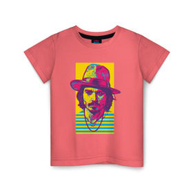 Детская футболка хлопок с принтом Джонни Депп , 100% хлопок | круглый вырез горловины, полуприлегающий силуэт, длина до линии бедер | Тематика изображения на принте: depp | johnny | актер | депп | джонни | кино