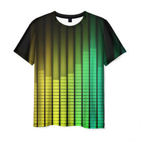 Мужская футболка 3D с принтом Эквалайзер , 100% полиэфир | прямой крой, круглый вырез горловины, длина до линии бедер | Тематика изображения на принте: equalizer | звук