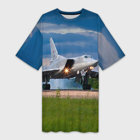 Платье-футболка 3D с принтом Самолёт ,  |  | авиатор | авиация | армия | бомбардировщик | ввс | вежливые люди | войска | дальняя авиация | небо | пилоту | россия | самолеты | ту