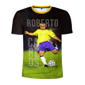 Мужская футболка 3D спортивная с принтом Roberto Carlos , 100% полиэстер с улучшенными характеристиками | приталенный силуэт, круглая горловина, широкие плечи, сужается к линии бедра | carlos | football | roberto carlos | дели дайнамос | роберто | роберто карлос | футбол | футболист