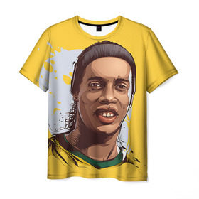 Мужская футболка 3D с принтом Ronaldinho , 100% полиэфир | прямой крой, круглый вырез горловины, длина до линии бедер | football | ronaldinho | роналдиньо | футбол | футболист
