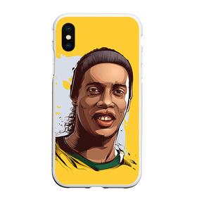 Чехол для iPhone XS Max матовый с принтом Ronaldinho , Силикон | Область печати: задняя сторона чехла, без боковых панелей | football | ronaldinho | роналдиньо | футбол | футболист