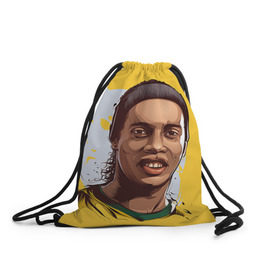 Рюкзак-мешок 3D с принтом Ronaldinho , 100% полиэстер | плотность ткани — 200 г/м2, размер — 35 х 45 см; лямки — толстые шнурки, застежка на шнуровке, без карманов и подкладки | football | ronaldinho | роналдиньо | футбол | футболист