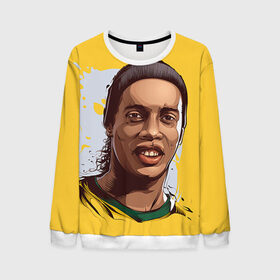 Мужской свитшот 3D с принтом Ronaldinho , 100% полиэстер с мягким внутренним слоем | круглый вырез горловины, мягкая резинка на манжетах и поясе, свободная посадка по фигуре | football | ronaldinho | роналдиньо | футбол | футболист