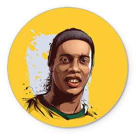 Коврик круглый с принтом Ronaldinho , резина и полиэстер | круглая форма, изображение наносится на всю лицевую часть | football | ronaldinho | роналдиньо | футбол | футболист