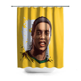 Штора 3D для ванной с принтом Ronaldinho , 100% полиэстер | плотность материала — 100 г/м2. Стандартный размер — 146 см х 180 см. По верхнему краю — пластиковые люверсы для креплений. В комплекте 10 пластиковых колец | football | ronaldinho | роналдиньо | футбол | футболист