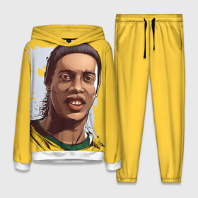 Женский костюм 3D (с толстовкой) с принтом Ronaldinho ,  |  | football | ronaldinho | роналдиньо | футбол | футболист