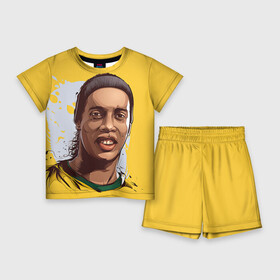 Детский костюм с шортами 3D с принтом Ronaldinho ,  |  | football | ronaldinho | роналдиньо | футбол | футболист