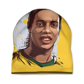 Шапка 3D с принтом Ronaldinho , 100% полиэстер | универсальный размер, печать по всей поверхности изделия | football | ronaldinho | роналдиньо | футбол | футболист