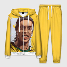Мужской костюм 3D с принтом Ronaldinho , 100% полиэстер | Манжеты и пояс оформлены тканевой резинкой, двухслойный капюшон со шнурком для регулировки, карманы спереди | football | ronaldinho | роналдиньо | футбол | футболист