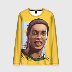 Мужской лонгслив 3D с принтом Ronaldinho , 100% полиэстер | длинные рукава, круглый вырез горловины, полуприлегающий силуэт | Тематика изображения на принте: football | ronaldinho | роналдиньо | футбол | футболист