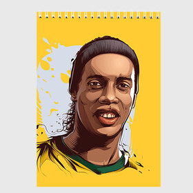 Скетчбук с принтом Ronaldinho , 100% бумага
 | 48 листов, плотность листов — 100 г/м2, плотность картонной обложки — 250 г/м2. Листы скреплены сверху удобной пружинной спиралью | football | ronaldinho | роналдиньо | футбол | футболист