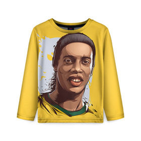 Детский лонгслив 3D с принтом Ronaldinho , 100% полиэстер | длинные рукава, круглый вырез горловины, полуприлегающий силуэт
 | football | ronaldinho | роналдиньо | футбол | футболист