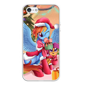 Чехол для iPhone 5/5S матовый с принтом My Little Pony , Силикон | Область печати: задняя сторона чехла, без боковых панелей | Тематика изображения на принте: friendship is magic | mlp | my little pony | new year | pinky pie | swag | дружба   это чудо | мой маленький пони | новый год | пони | поняши | поняшки | с новым годом | сваг | свэг