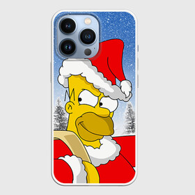 Чехол для iPhone 13 Pro с принтом Санта Гомер ,  |  | Тематика изображения на принте: гомер