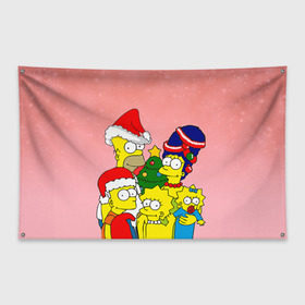 Флаг-баннер с принтом NEW YEAR , 100% полиэстер | размер 67 х 109 см, плотность ткани — 95 г/м2; по краям флага есть четыре люверса для крепления | гомер