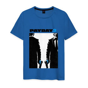 Мужская футболка хлопок с принтом Payday 2 , 100% хлопок | прямой крой, круглый вырез горловины, длина до линии бедер, слегка спущенное плечо. | Тематика изображения на принте: 