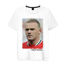 Мужская футболка хлопок с принтом Wayne Rooney , 100% хлопок | прямой крой, круглый вырез горловины, длина до линии бедер, слегка спущенное плечо. | wayne rooney | англия | апл | лига чемпионов | мю | уэйн руни | футбол