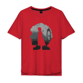Мужская футболка хлопок Oversize с принтом Sherlock World , 100% хлопок | свободный крой, круглый ворот, “спинка” длиннее передней части | англия | британия | детектив | холмс | шерлок