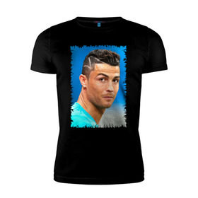 Мужская футболка премиум с принтом Cristiano Ronaldo , 92% хлопок, 8% лайкра | приталенный силуэт, круглый вырез ворота, длина до линии бедра, короткий рукав | cristiano ronaldo | криштиану роналду | лига чемпионов | мю | португалия | реал мадрид | футбол