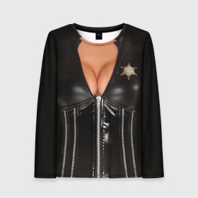 Женский лонгслив 3D с принтом Костюм шерифа , 100% полиэстер | длинные рукава, круглый вырез горловины, полуприлегающий силуэт | год | грудь | костюм | новый | ролевые | тело | шериф