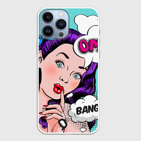 Чехол для iPhone 13 Pro Max с принтом PO ART ,  |  | Тематика изображения на принте: bang | omg | pop art | wtf | арт | поп | ретро | уорхол | энди