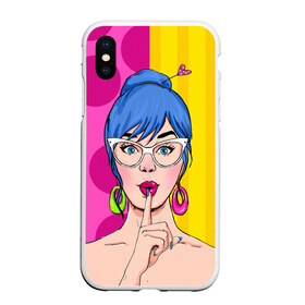 Чехол для iPhone XS Max матовый с принтом POP ART , Силикон | Область печати: задняя сторона чехла, без боковых панелей | omg | pop art | арт | поп | ретро | уорхол | энди