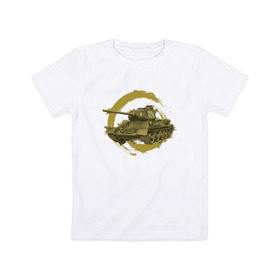 Детская футболка хлопок с принтом Танк Т-34 , 100% хлопок | круглый вырез горловины, полуприлегающий силуэт, длина до линии бедер | war | ссср | т34 | танки | техника