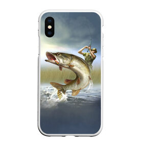 Чехол для iPhone XS Max матовый с принтом Щука , Силикон | Область печати: задняя сторона чехла, без боковых панелей | fishing | рыба | рыбак | рыбалка | туризм | щука