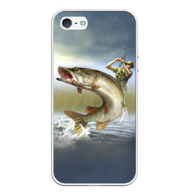 Чехол для iPhone 5/5S матовый с принтом Щука , Силикон | Область печати: задняя сторона чехла, без боковых панелей | fishing | рыба | рыбак | рыбалка | туризм | щука