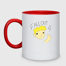 Кружка двухцветная с принтом FALLOUT 4 VAULT BOY , керамика | объем — 330 мл, диаметр — 80 мм. Цветная ручка и кайма сверху, в некоторых цветах — вся внутренняя часть | fallout 4 vault boy фаллаут war never война