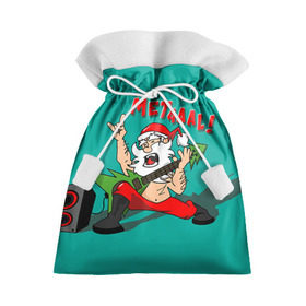 Подарочный 3D мешок с принтом Дед мороз рокер , 100% полиэстер | Размер: 29*39 см | heavy metal | rock | santa claus | дед мороз | рок | с новым годом | санта | санта клаус