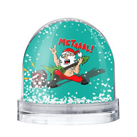 Снежный шар с принтом Дед мороз рокер , Пластик | Изображение внутри шара печатается на глянцевой фотобумаге с двух сторон | heavy metal | rock | santa claus | дед мороз | рок | с новым годом | санта | санта клаус