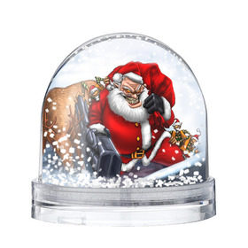 Снежный шар с принтом Дед мороз рокер , Пластик | Изображение внутри шара печатается на глянцевой фотобумаге с двух сторон | heavy metal | rock | santa claus | дед мороз | рок | с новым годом | санта | санта клаус