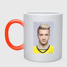 Кружка хамелеон с принтом Marco Reus (retro style) , керамика | меняет цвет при нагревании, емкость 330 мл | marco reus | retro style | германия | лига чемпионов | марко ройс | футбол