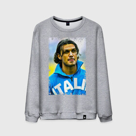 Мужской свитшот хлопок с принтом Paolo Maldini (retro style) , 100% хлопок |  | paolo maldini | retro style | италия | лига чемпионов | милан | паоло мальдини | футбол