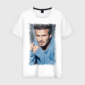 Мужская футболка хлопок с принтом David Beckham (retro style) , 100% хлопок | прямой крой, круглый вырез горловины, длина до линии бедер, слегка спущенное плечо. | david beckham | retro style | англия | дэвид бекхэм | лига чемпионов | мадрид | мю | реал | футбол