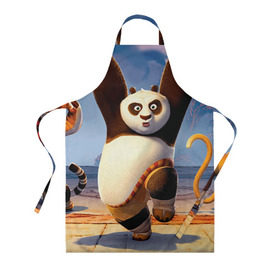 Фартук 3D с принтом Кунг фу панда , 100% полиэстер | общий размер — 65 х 85 см, ширина нагрудника — 26 см, горловина — 53 см, длина завязок — 54 см, общий обхват в поясе — 173 см. Принт на завязках и на горловине наносится с двух сторон, на основной части фартука — только с внешней стороны | Тематика изображения на принте: kung fu | kung fu panda | panda | кунг фу | кунг фу панда | кунгфу | панда. кунг фу | по