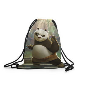 Рюкзак-мешок 3D с принтом Кунг фу панда , 100% полиэстер | плотность ткани — 200 г/м2, размер — 35 х 45 см; лямки — толстые шнурки, застежка на шнуровке, без карманов и подкладки | kung fu | kung fu panda | panda | кунг фу | кунг фу панда | кунгфу | панда. кунг фу | по