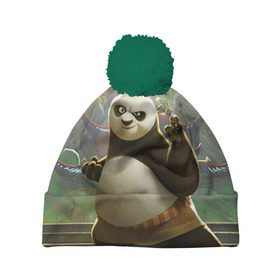 Шапка 3D c помпоном с принтом Кунг фу панда , 100% полиэстер | универсальный размер, печать по всей поверхности изделия | kung fu | kung fu panda | panda | кунг фу | кунг фу панда | кунгфу | панда. кунг фу | по
