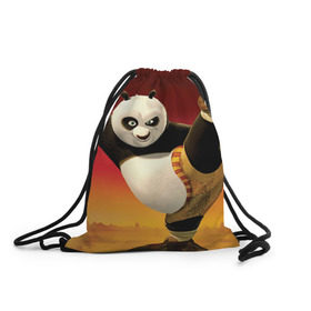 Рюкзак-мешок 3D с принтом Кунг фу панда , 100% полиэстер | плотность ткани — 200 г/м2, размер — 35 х 45 см; лямки — толстые шнурки, застежка на шнуровке, без карманов и подкладки | Тематика изображения на принте: kung fu | kung fu panda | panda | кунг фу | кунг фу панда | кунгфу | панда. кунг фу | по