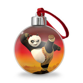 Ёлочный шар с принтом Кунг фу панда , Пластик | Диаметр: 77 мм | kung fu | kung fu panda | panda | кунг фу | кунг фу панда | кунгфу | панда. кунг фу | по