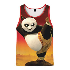 Мужская майка 3D с принтом Кунг фу панда , 100% полиэстер | круглая горловина, приталенный силуэт, длина до линии бедра. Пройма и горловина окантованы тонкой бейкой | Тематика изображения на принте: kung fu | kung fu panda | panda | кунг фу | кунг фу панда | кунгфу | панда. кунг фу | по